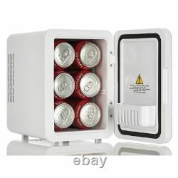 10L Portable Small Mini Fridge Bedroom Cooler Warmer In White AC/DC Car Travel