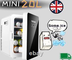 20L Mini Fridge LCD Ice Box Freezer Tabletop Portable Drinks Beer Cooler Black +