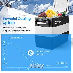 52L Car Refrigerator Dual Zone Compressor Fridge Freezer with 2 Modes -20 -10°C