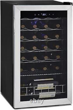 95L 33 Bottles Wine Fridge Bar Cooler Stainless Steel Beer Fridge Glass Door