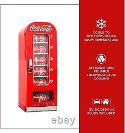 Coca-Cola 10 Can Vending Machine Style 230V AC Mini Fridge with Display Window