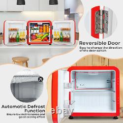 Compact Refrigerator Single Door Mini Fridge withRemovable Glass Shelves Home
