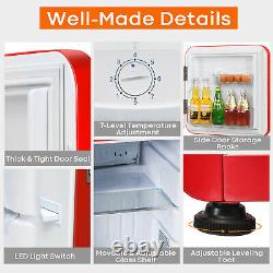 Compact Refrigerator Single Door Mini Fridge withRemovable Glass Shelves Home
