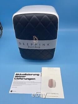 DeepPink Beauty Skin Care Fridge 10 L Black White Luxury Leather Design RRP£249