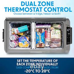 Dellonda 60L Portable Dual Zone Compressor Car Camping Fridge/Freezer 12/24/230V