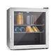 Fridge Refrigerator Tabletop Mini Bar Cooler Hotel Home Glass Door 47l Silver