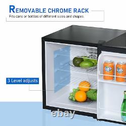 HOMCOM Beverage Fridge and Cooler Hold up to 40 Can Cola Home Black and Silver
