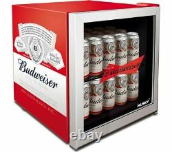 HUSKY Budweiser Drinks Cooler Bud Mini Beer Fridge Table Top Countertop Red
