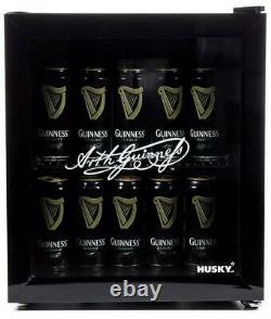 Husky Guinness Table Top Fridge 46 litre Drinks Cooler Silver Coke Beer Wine Bar