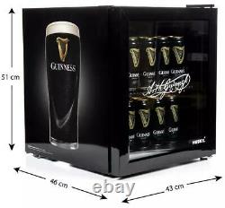 Husky Guinness Table Top Fridge 46 litre Drinks Cooler Silver Coke Beer Wine Bar