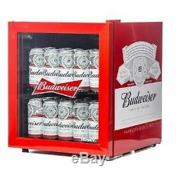 Husky HU225 Budweiser Drinks Cooler Mini Beer Fridge Drinks Chiller Red