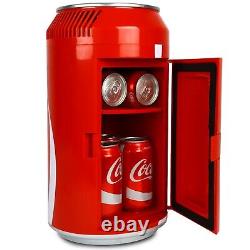 Koolatron Mini Fridge 10L Portable Electric Cooler Coca Cola shape Warmer, Red