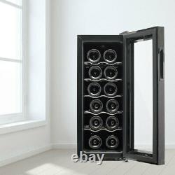 LED Wine Cooler Beer Fridge 20 Bottle Drink Storage Cabinet Touch Screen Control