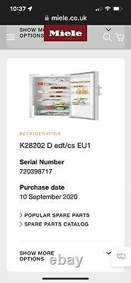 MIELE fridge K 28202 D chrome brushed full size 185cm x 60cm SW14 tall refridger