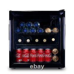 Mini Drinks Fridge, Table Top 50L Beer / Wine Cooler With Glass Door SIA DC2BL