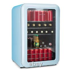 Mini Fridge Bar Refrigerator Beverage Cooler Retro Drink Chiller Glass 48L Cream