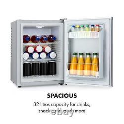 Mini Fridge Refrigerator Freezer Bar Drink 32L free standing 65 W Hotel Silver