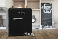 Montpellier MAB55K Table Top Black Retro Fridge with 24 Month Warranty