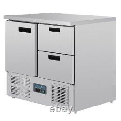 Polar 1 Door and 2 Drawer Counter Fridge 240Ltr Litre- U637 Catering Commercial