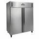 Polar Double Door Freezer In Grey 1300l Heavy Duty / Commercial