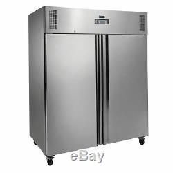 Polar Double Door Freezer in Grey 1300L Heavy Duty / Commercial