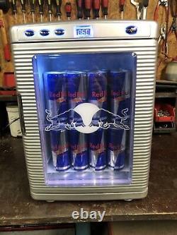 Red Bull Mini Cooler For Cold or Warm Drinks Home Garden 220V-240V & 12V for Car