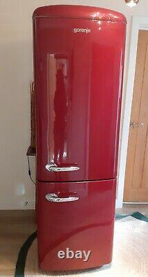 Retro Gorenje Freestanding Freestanding Fridge Freezer Red Bordeaux ORK193R