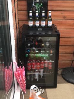 Royal Fridge Mini Bar Beer Bottle Drinks Cooler Refrigerator Glass Door 85L A+