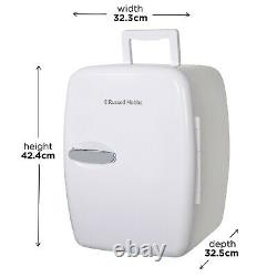 Russell Hobbs RH14CLR4001 14L Portable White Mini Cooler for Drinks & Makeup