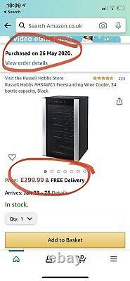 Russell hobbs wine cooler / fridge Barely Used (purchased End May 2020)