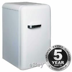 SIA RT01WH 126L White Freestanding 50's Retro Style Fridge With Ice Box