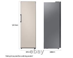 Samsung Bespoke RR39A74A339 1.85m Tall Glass Satin Beige Fridge