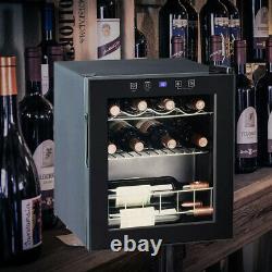 Smad Table Top Wine Cooler Mini Fridge 16 Bottles Glass Door 46 L Drinks Chiller