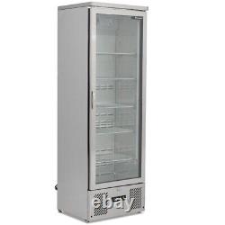 Stainless Steel Single Door Drinks Bottle Cooler Pub Bar Display Fridge