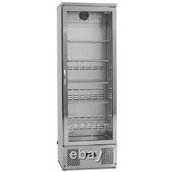 Stainless Steel Single Door Drinks Bottle Cooler Pub Bar Display Fridge