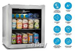 Subcold Super 50 LED Silver Mini Fridge Table Top Beer Fridge A+ Rated