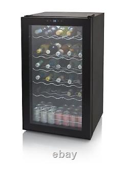 Swan Bottle & Wine Cooler Fridge up to 34 in Black with Glass Door SR12040BN