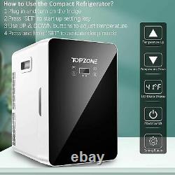 TOPZONE 20L Portable Fridge Table Electric Small Cooler Bedroom Ice Box Office