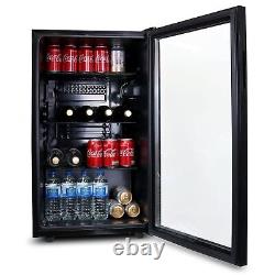 Under Counter Drinks Fridge 118L Beer / Wine Cooler With Glass Door SIA DC1BL