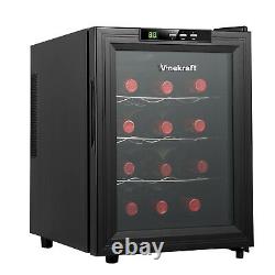 Vinekraft 12 Bottles Mini Tabletop Home Drinks Wine Cooler Fridge with LED 33L