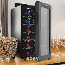 Vinekraft Wine Cooler 18 Bottles Mini Undercounter Drinks Fridge With Class Door