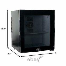 WYZworks Stainless Steel Refrigerator Eco Saving Mini Fridge Black, 1.0 Cubic Ft