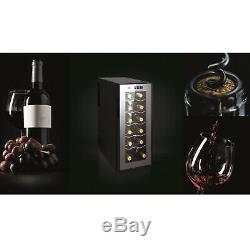 Wine Bottle Fridge Mini Refirgerator LED Touch Control Panel Adjustable 12-18°C