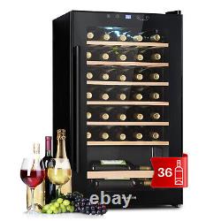 Wine Cooler Beverage Fridge Wine Drinks Bar 1 Zone 95 L 36 Bottles Touch Black