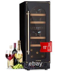 Wine Fridge Cooler Drinks Fridge 52 L Glass Door Touch Control 17 Bottles Black