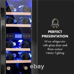 Wine Fridge Cooler Drinks Fridge 53L Glass Door Touch Control 17 Bottles Black