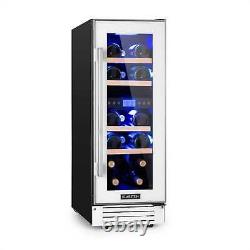 Wine Fridge Cooler Drinks Fridge 53L Glass Door Touch Control 17 Bottles White