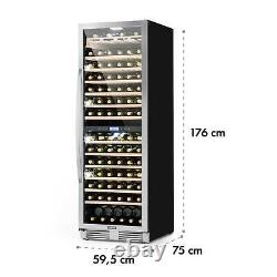 Wine Fridge Cooler Refrigerator Large 425L 165 Bottles LED 24 Wine Glasses Black