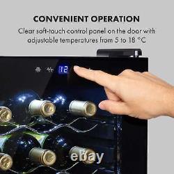 Wine Fridge Refrigerator 50L Drinks Cooler Chiller 18 Bottles Touch Panel Black