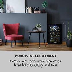 Wine Fridge Refrigerator Cooler Drinks Fridge 53L 20 Bottles Glass Door Black